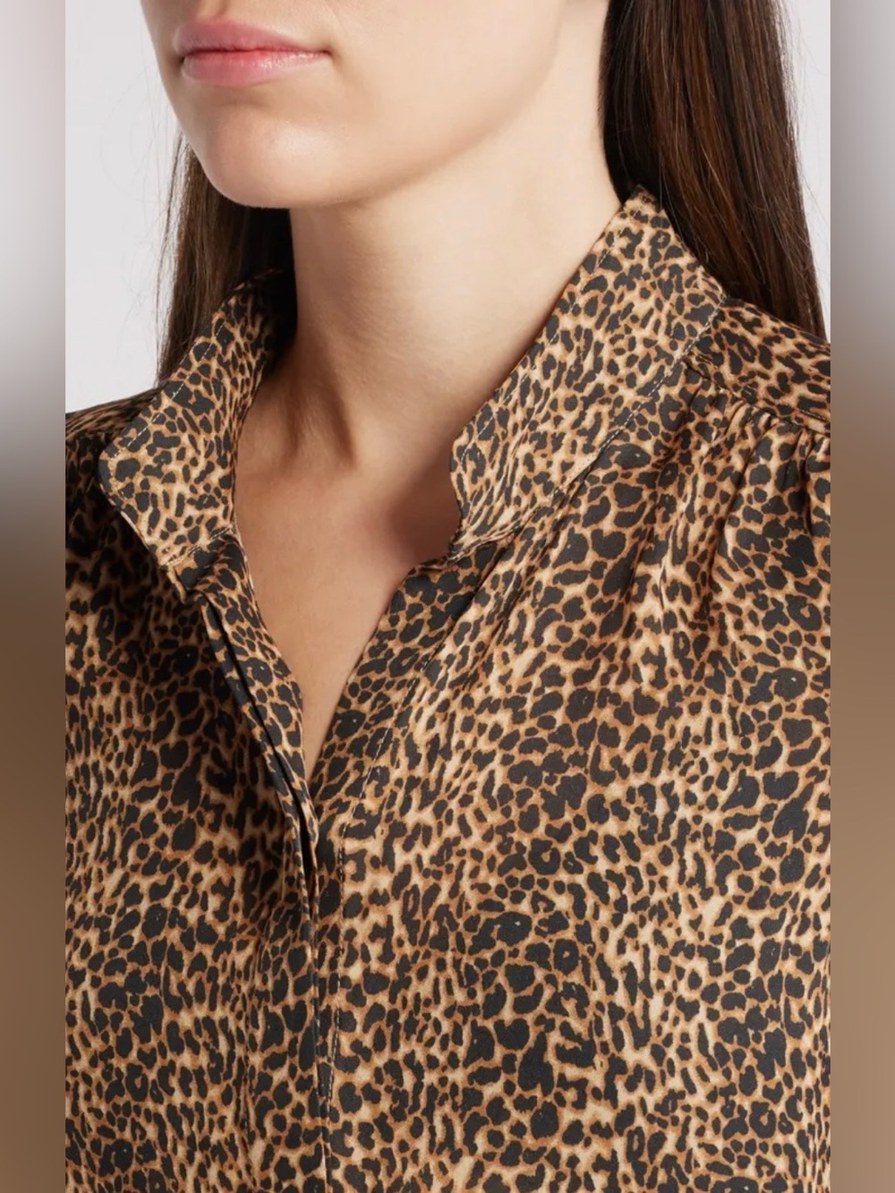 Frame The Silk Gillian Top Leopard Size Medium - Picture 3 of 5
